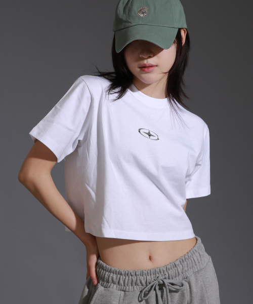 LIKE THE MOST(ライクザモースト)の「ウィメンズ スモール シルバースター レギュラー クロップ 半袖Tシャツ_ホワイト(Tシャツ/カットソー・レディース・その他・FREE)」の1枚目の写真