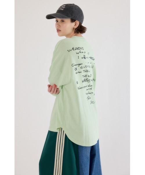 RODEO CROWNS WIDE BOWL(ロデオクラウンズワイドボウル)の「梨地VネックロングスリーブTシャツ(Tシャツ/カットソー・レディース・オフホワイト/ミント/ブラック・FREE)」の14枚目の写真