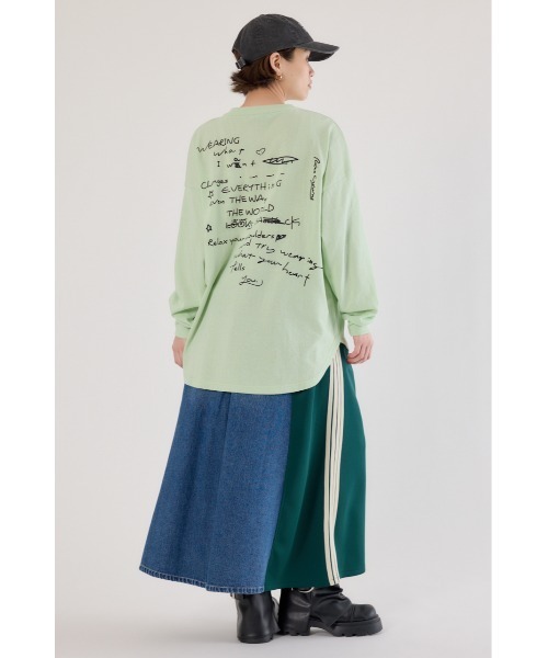 RODEO CROWNS WIDE BOWL(ロデオクラウンズワイドボウル)の「梨地VネックロングスリーブTシャツ(Tシャツ/カットソー・レディース・オフホワイト/ミント/ブラック・FREE)」の18枚目の写真