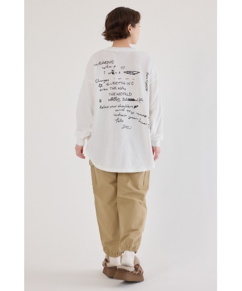 RODEO CROWNS WIDE BOWL(ロデオクラウンズワイドボウル)の「梨地VネックロングスリーブTシャツ(Tシャツ/カットソー・レディース・オフホワイト/ミント/ブラック・FREE)」の8枚目の写真