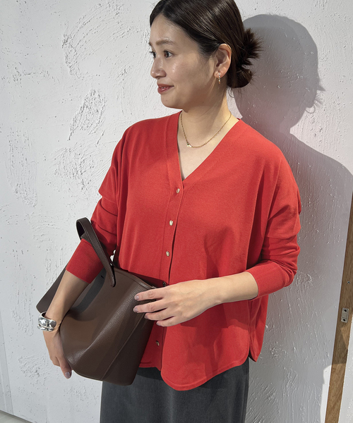 JOURNAL STANDARD(ジャーナルスタンダード)の「アセテートコットンサークルカーデ(カーディガン/ボレロ・レディース・ベージュ/ネイビー/レッド・FREE)」の7枚目の写真