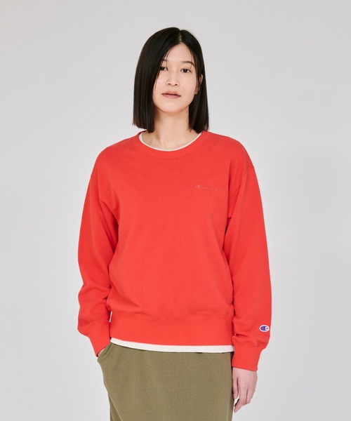 Champion(チャンピオン)の「【Champion/チャンピオン】レディース クルーネックスウェットシャツ(スウェット・レディース・アッシュグレー/オリーブ/ブラック/オフホワイト/レッド系その他3/ネイビー・MEDIUM/SMALL/X-LARGE/LARGE)」の6枚目の写真