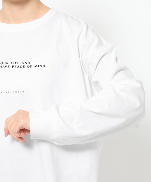 LOWRYS FARM（ローリーズファーム）の「ロゴフォトロンＴ　648893（Tシャツ/カットソー・レディース・アイボリー/ピンク/ホワイト/グレー・FREE）」の9枚目の写真