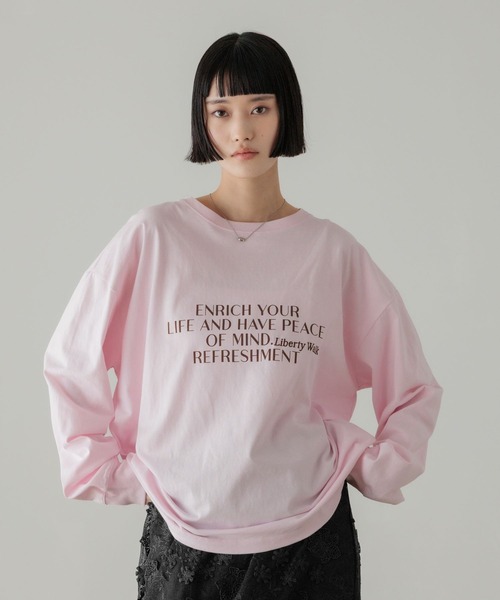 LOWRYS FARM(ローリーズファーム)の「ロゴフォトロンT 648893(Tシャツ/カットソー・レディース・アイボリー/ピンク/ホワイト/グレー・FREE)」の19枚目の写真