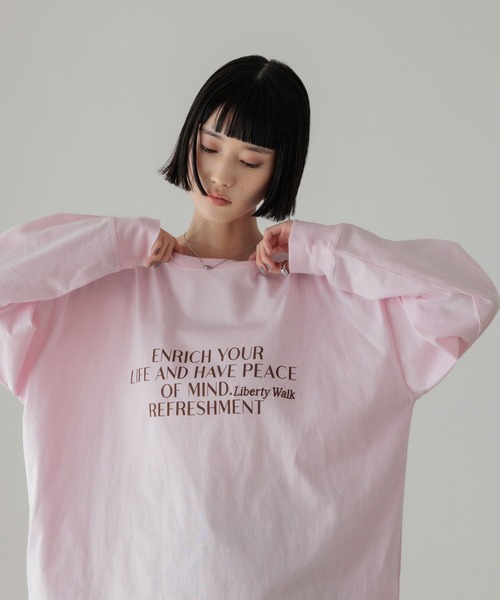 LOWRYS FARM(ローリーズファーム)の「ロゴフォトロンT 648893(Tシャツ/カットソー・レディース・アイボリー/ピンク/ホワイト/グレー・FREE)」の18枚目の写真