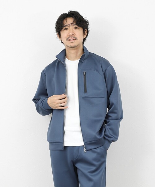 NOLLEY’S（ノーリーズ）の「《セットアップ対応》ダブルニット スタンドカラー ジップブルゾン 26SS（ブルゾン・メンズ・グレイッシュブルー/グレー/ブラック・XL/L/M/S）」の11枚目の写真