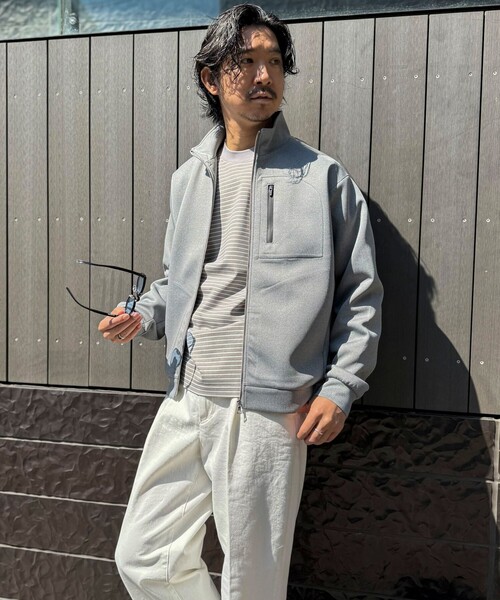 NOLLEY’S(ノーリーズ)の「《セットアップ対応》ダブルニットZIPスタンドカラー 26SS(ブルゾン・メンズ・グレイッシュブルー/グレー/ブラック・XL/L/M/S)」の18枚目の写真