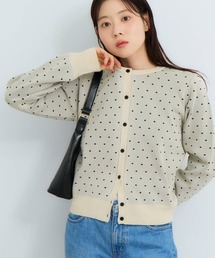 【NOGLE/ノグル】ドットジャガードエアリーカーディガン