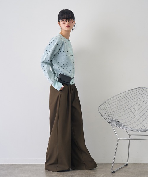 NOGLE(ノグル)の「【NOGLE/ノグル】ドットジャガードエアリーカーディガン(カーディガン/ボレロ・レディース・ブルー/グレー/ネイビー/アイボリー・FREE)」の16枚目の写真