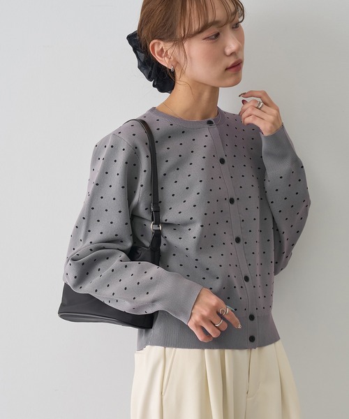 NOGLE(ノグル)の「【NOGLE/ノグル】ドットジャガードエアリーカーディガン(カーディガン/ボレロ・レディース・ブルー/グレー/ネイビー/アイボリー・FREE)」の17枚目の写真