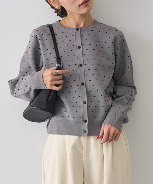 NOGLE(ノグル)の「【NOGLE/ノグル】ドットジャガードエアリーカーディガン(カーディガン/ボレロ・レディース・ブルー/グレー/ネイビー/アイボリー・FREE)」の21枚目の写真