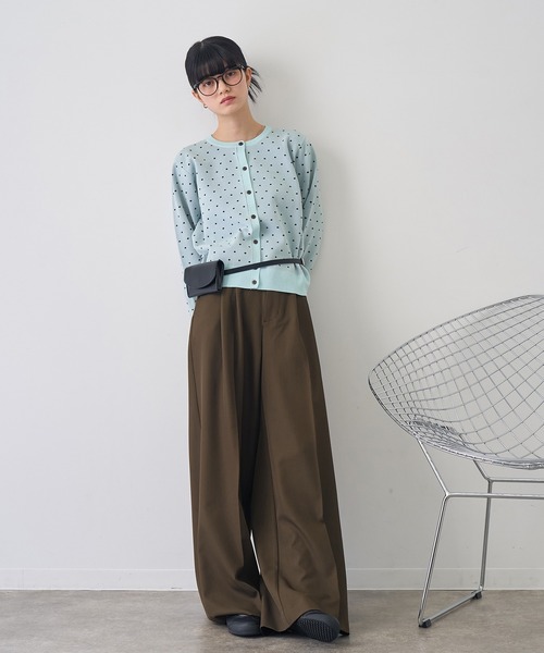 NOGLE(ノグル)の「【NOGLE/ノグル】ドットジャガードエアリーカーディガン(カーディガン/ボレロ・レディース・ブルー/グレー/ネイビー/アイボリー・FREE)」の15枚目の写真