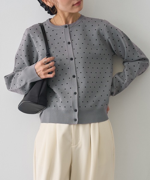 NOGLE(ノグル)の「【NOGLE/ノグル】ドットジャガードエアリーカーディガン(カーディガン/ボレロ・レディース・ブルー/グレー/ネイビー/アイボリー・FREE)」の19枚目の写真