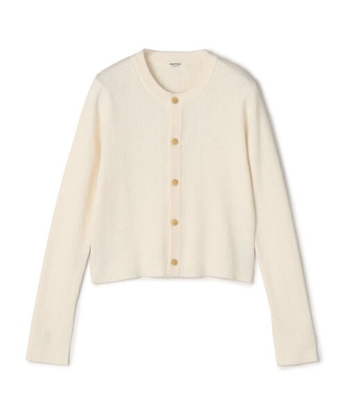 MACPHEE(マカフィー)の「コットンリブ クルーネックカーディガン(カーディガン/ボレロ・レディース・ライトベージュ/ブルー系その他2/ネイビー/ライトグリーン/ミント/ホワイト・S)」の2枚目の写真