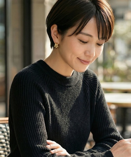 STYLE DELI（スタイルデリ）の「【DELI by】レイヤードカーブピアス（ピアス（両耳用）・レディース・ゴールド/シルバー×ゴールド・FREE）」の3枚目の写真