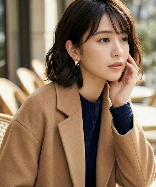 STYLE DELI（スタイルデリ）の「【DELI by】レイヤードカーブピアス（ピアス（両耳用）・レディース・ゴールド/シルバー×ゴールド・FREE）」の7枚目の写真