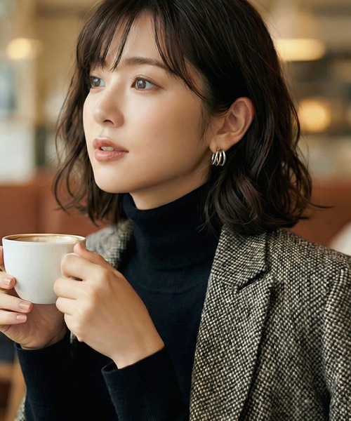 STYLE DELI（スタイルデリ）の「【DELI by】レイヤードカーブピアス（ピアス（両耳用）・レディース・ゴールド/シルバー×ゴールド・FREE）」の9枚目の写真