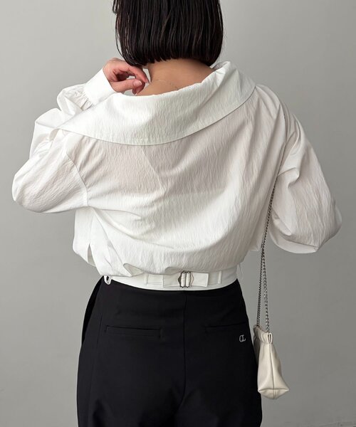 CAPRICIEUX LE'MAGE(カプリシューレマージュ)の「【2WAY】カシュクールシャツ(シャツ/ブラウス・レディース・チャコールグレー/ピンク/ホワイト・FREE)」の9枚目の写真
