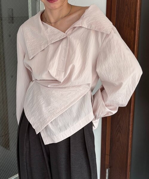 CAPRICIEUX LE'MAGE（カプリシューレマージュ）の「【2WAY】カシュクールシャツ（シャツ/ブラウス・レディース・チャコールグレー/ピンク/ホワイト・FREE）」の4枚目の写真