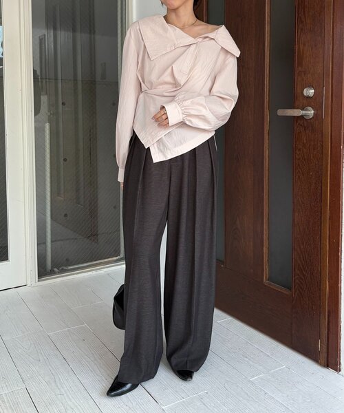 CAPRICIEUX LE'MAGE（カプリシューレマージュ）の「【2WAY】カシュクールシャツ（シャツ/ブラウス・レディース・チャコールグレー/ピンク/ホワイト・FREE）」の6枚目の写真