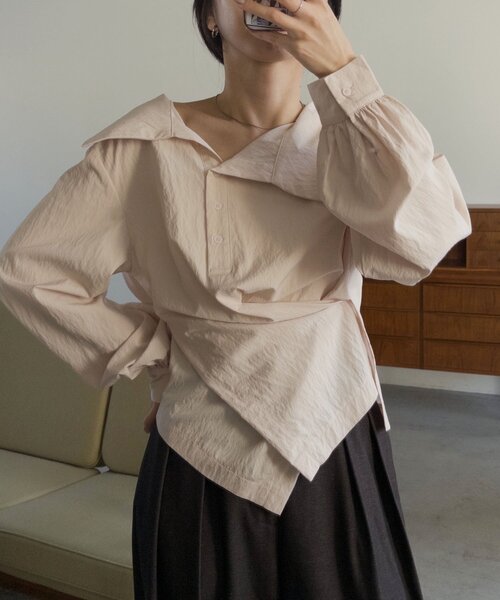 CAPRICIEUX LE'MAGE（カプリシューレマージュ）の「【2WAY】カシュクールシャツ（シャツ/ブラウス・レディース・チャコールグレー/ピンク/ホワイト・FREE）」の7枚目の写真