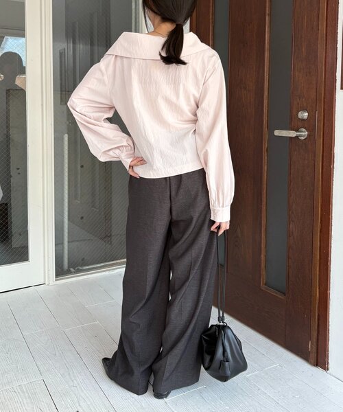 CAPRICIEUX LE'MAGE（カプリシューレマージュ）の「【2WAY】カシュクールシャツ（シャツ/ブラウス・レディース・チャコールグレー/ピンク/ホワイト・FREE）」の9枚目の写真