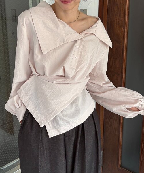 CAPRICIEUX LE'MAGE（カプリシューレマージュ）の「【2WAY】カシュクールシャツ（シャツ/ブラウス・レディース・チャコールグレー/ピンク/ホワイト・FREE）」の10枚目の写真