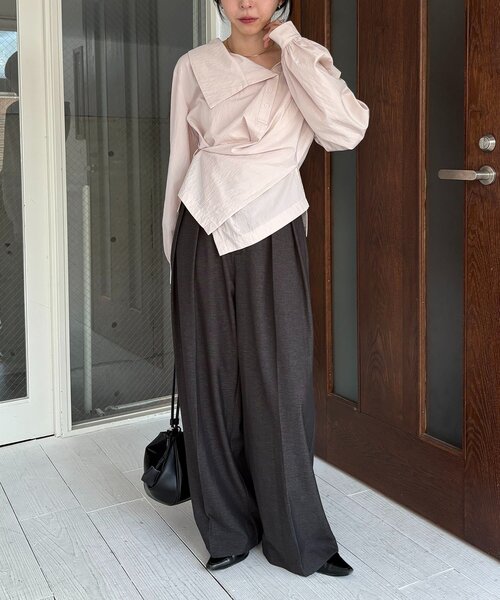 CAPRICIEUX LE'MAGE（カプリシューレマージュ）の「【2WAY】カシュクールシャツ（シャツ/ブラウス・レディース・チャコールグレー/ピンク/ホワイト・FREE）」の11枚目の写真