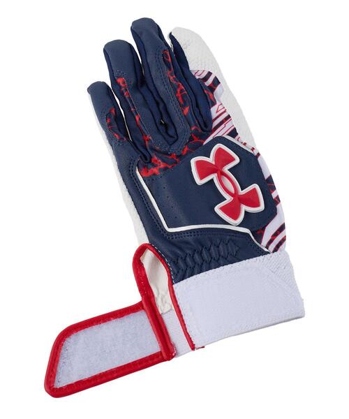 UNDER ARMOUR(アンダーアーマー)の「UAクリーンアップ バッティンググローブ(ベースボール/キッズ)(手袋・キッズ・ネイビー・150cm/140cm)」の3枚目の写真
