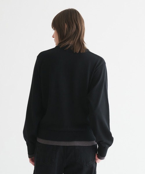 selle glant(セレグランテ)の「LAYERED STYLE HENRY NECK KNIT/レイヤードスタイルヘンリーネックニット(ニット/セーター・メンズ・ブラック×グレー/ネイビー/ブラック×ブルー・SMALL/MEDIUM/LARGE)」の8枚目の写真