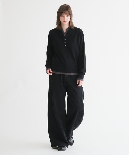 selle glant(セレグランテ)の「LAYERED STYLE HENRY NECK KNIT/レイヤードスタイルヘンリーネックニット(ニット/セーター・メンズ・ブラック×グレー/ネイビー/ブラック×ブルー・SMALL/MEDIUM/LARGE)」の11枚目の写真