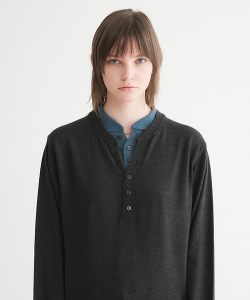 ニット/セーター glamlips Henry neck セール】henryneck knit/ヘンリーネックニット（ニット/セーター