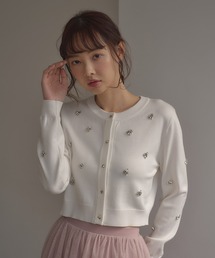 【INGNI SOELA】ビジュー装飾ニットカーディガン/WEB限定