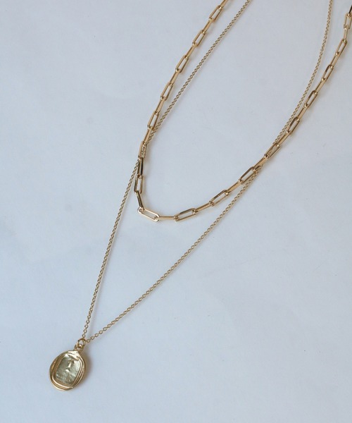 Scrap Book（スクラップブック）の「【Scrap Book】パーツ2連ネックレス（ネックレス・レディース・シルバー/ゴールド・FREE）」の4枚目の写真