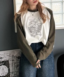 DOUBLE NAME（ダブルネーム）の「一緒にショッピングしたい恐竜ロンTEE（Tシャツ/カットソー）」