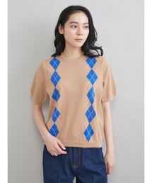 アーガイルニットトップス