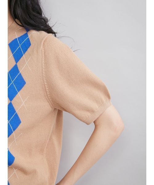 Mila Owen(ミラオーウェン)の「アーガイルニットトップス(ニット/セーター・レディース・ネイビー/ベージュ・F)」の17枚目の写真