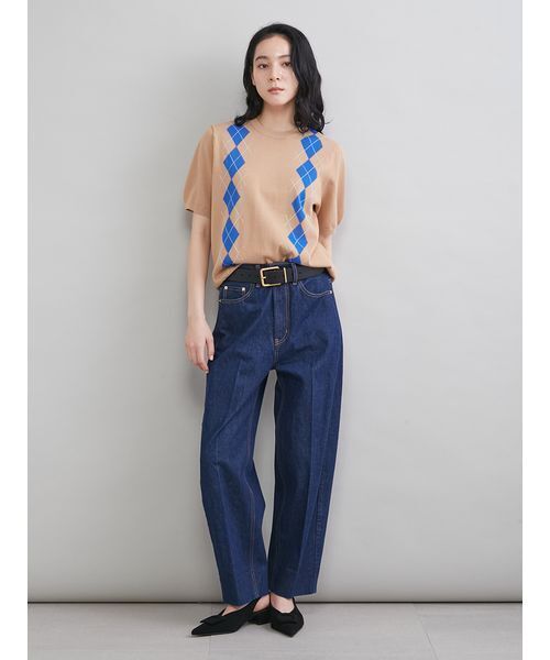 Mila Owen(ミラオーウェン)の「アーガイルニットトップス(ニット/セーター・レディース・ネイビー/ベージュ・F)」の22枚目の写真