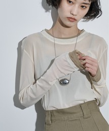 THE YOn | レイヤード風バイカラーシアープルオーバー(Tシャツ/カットソー)