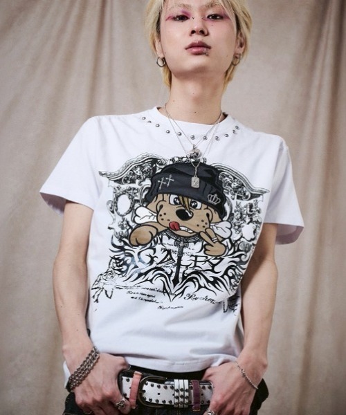 GALFY(ガルフィー)の「【GALFY】爆アゲ↑↑ギラTシャツ / 【ガルフィー】爆アゲ↑↑ギラ半袖Tシャツ(Tシャツ/カットソー・メンズ・ホワイト/ブラック/チャコール・XL/L)」の2枚目の写真