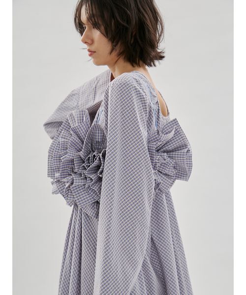 emmi(エミ)の「チェックフリルビスチェ【セットアップ対応】(その他トップス・レディース・サックスブルー/ネイビー・F)」の15枚目の写真