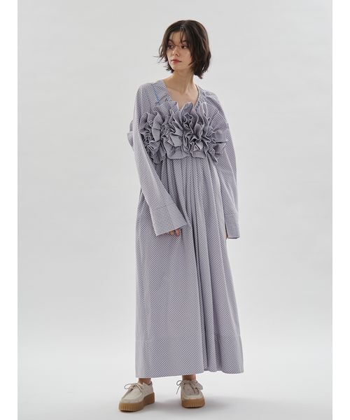 emmi(エミ)の「チェックフリルビスチェ【セットアップ対応】(その他トップス・レディース・サックスブルー/ネイビー・F)」の11枚目の写真