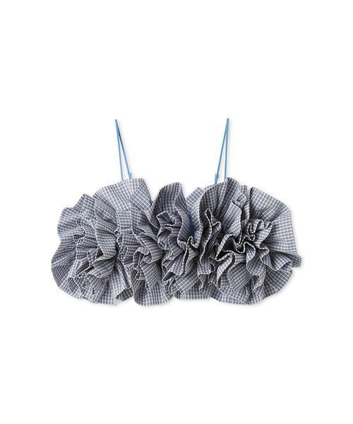 emmi(エミ)の「チェックフリルビスチェ【セットアップ対応】(その他トップス・レディース・サックスブルー/ネイビー・F)」の3枚目の写真