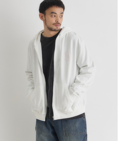 BACK NUMBER（バックナンバー）の「【BACK NUMBER】ワンポイントロゴフルジップパーカー (フーディー / スウェット / シンプル / 羽織り / ルームウェア / 重ね着)（パーカー・メンズ・ホワイト/ダークグレー/ブラック・S/L/XL/M）」の2枚目の写真