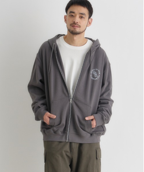 BACK NUMBER（バックナンバー）の「【BACK NUMBER】ワンポイントロゴフルジップパーカー (フーディー / スウェット / シンプル / 羽織り / ルームウェア / 重ね着)（パーカー・メンズ・ホワイト/ダークグレー/ブラック・S/L/XL/M）」の22枚目の写真