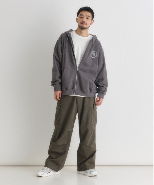 BACK NUMBER（バックナンバー）の「【BACK NUMBER】ワンポイントロゴフルジップパーカー (フーディー / スウェット / シンプル / 羽織り / ルームウェア / 重ね着)（パーカー・メンズ・ホワイト/ダークグレー/ブラック・S/L/XL/M）」の19枚目の写真