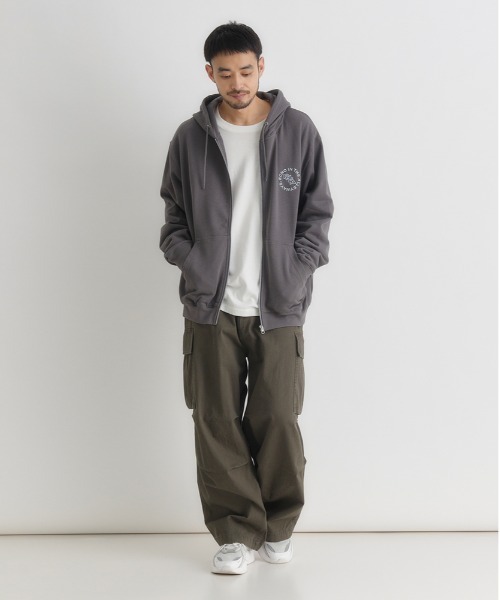 BACK NUMBER（バックナンバー）の「【BACK NUMBER】ワンポイントロゴフルジップパーカー (フーディー / スウェット / シンプル / 羽織り / ルームウェア / 重ね着)（パーカー・メンズ・ホワイト/ダークグレー/ブラック・S/L/XL/M）」の18枚目の写真