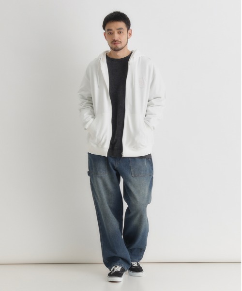 BACK NUMBER（バックナンバー）の「【BACK NUMBER】ワンポイントロゴフルジップパーカー (フーディー / スウェット / シンプル / 羽織り / ルームウェア / 重ね着)（パーカー・メンズ・ホワイト/ダークグレー/ブラック・S/L/XL/M）」の17枚目の写真