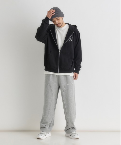 BACK NUMBER（バックナンバー）の「【BACK NUMBER】ワンポイントロゴフルジップパーカー (フーディー / スウェット / シンプル / 羽織り / ルームウェア / 重ね着)（パーカー・メンズ・ホワイト/ダークグレー/ブラック・S/L/XL/M）」の14枚目の写真