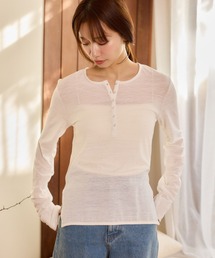 mysty woman | 【WEB限定】柔らかヘンリーネックロンT 667610(Tシャツ/カットソー)
